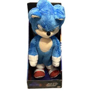 Sonic 3 Deluxe Plush Toy 12" Blue Hedgehog Soft Collectible By Jakks Pacific